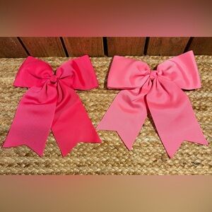 New Two Handmade Large Hair Bows Two Shades of Pink